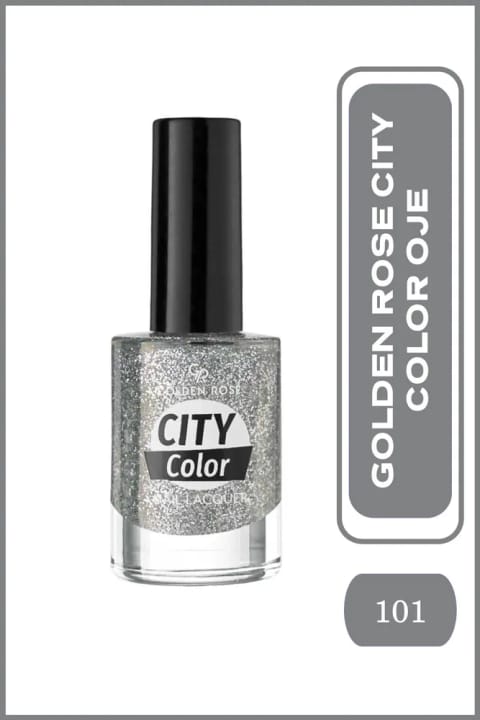 لاک ناخن Golden Rose City Color Glitter - 101
