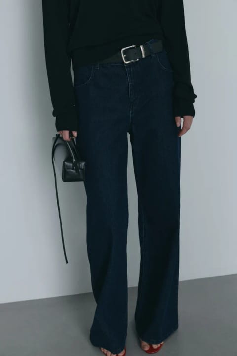 شلوار جین Wide Leg مدل 88 آبی