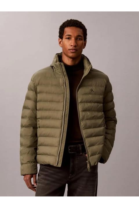 پافر زیپدار هودیدار نایلون سبک Calvin Klein