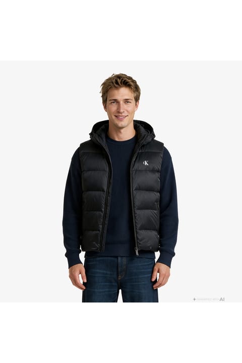 جلیقه سایزینگ نایلونی زیپ‌دار هودی‌دار Calvin Klein LV04RG514G SVLS P UB1