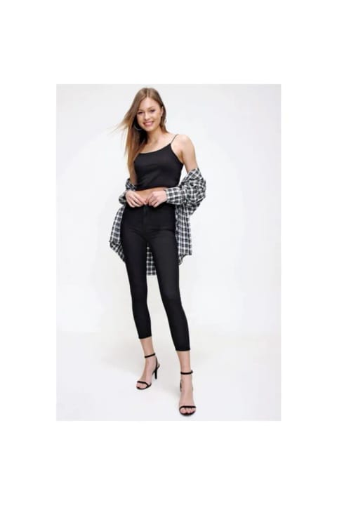 Ramrod Jeans Ilkay مشکی کمر بلند جین (لیفت‌دهنده) مشکی ضدپژمردگی