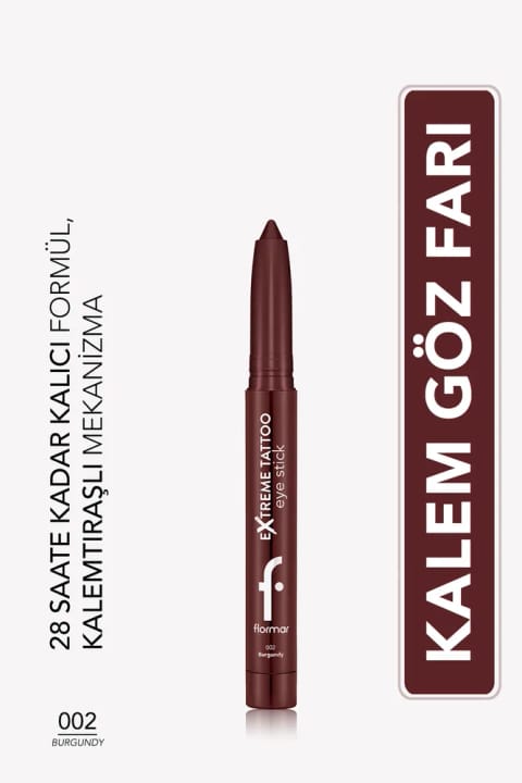 فلامر اکسترم تاتو مات ژل خط چشم و سایه استیک تراشدار — 002 Burgundy