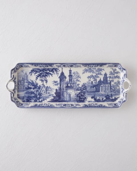 بشقاب بیضی Preston Stoneware ۳۸ سانتی‌متری سرمه‌ای