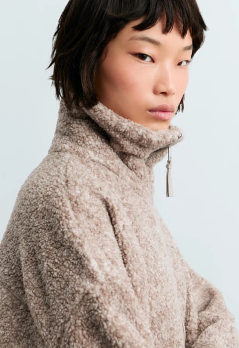 ژاکت یقه‌بلند faux-shearling