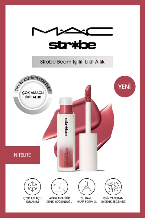 مایع رژگونه چندکاره درخشان M.A.C Strobe Beam - نیتریت 4.3 ml