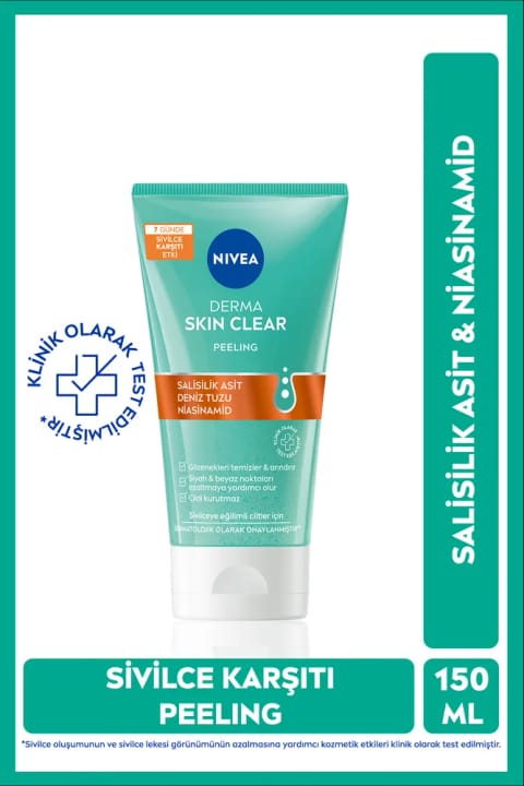 NIVEA Derma Skin Clear ضد جوش پاککننده و اسکراب صورت ۱۵۰ میلیلیتر