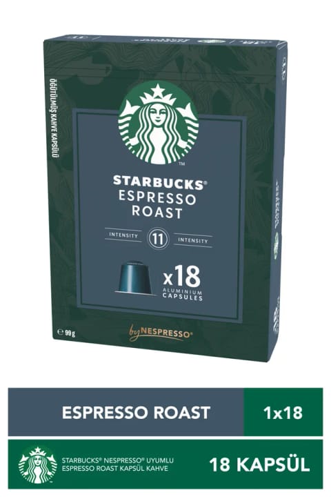 قهوه کپسولی Starbucks By Nespresso Espresso Roast ۱۸ عددی