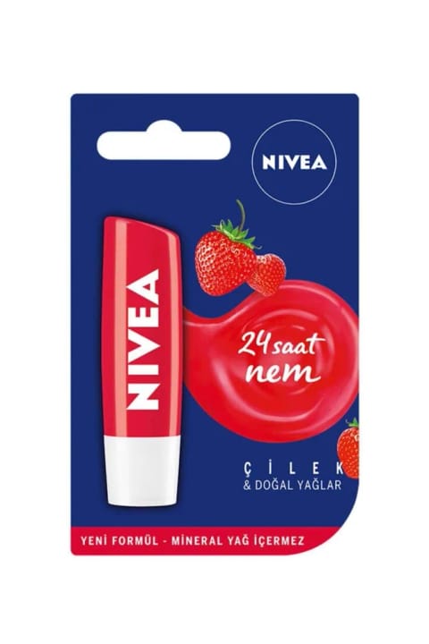 NIVEA بالم لب توتفرنگی ۴.۸ گرم — Dudak Kremi 8 Gr Cilekli
