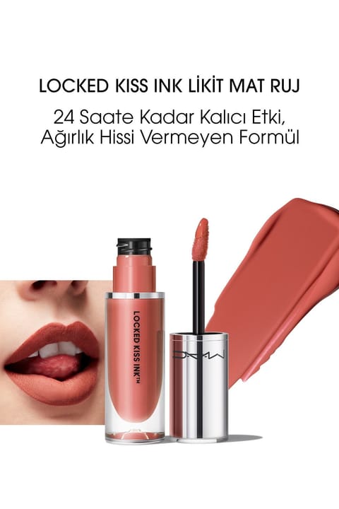 رژ لب مایع مات ۲۴ ساعته M.A.C Locked Kiss Ink - رنگ Meticulous - ۴ml - 773602646005