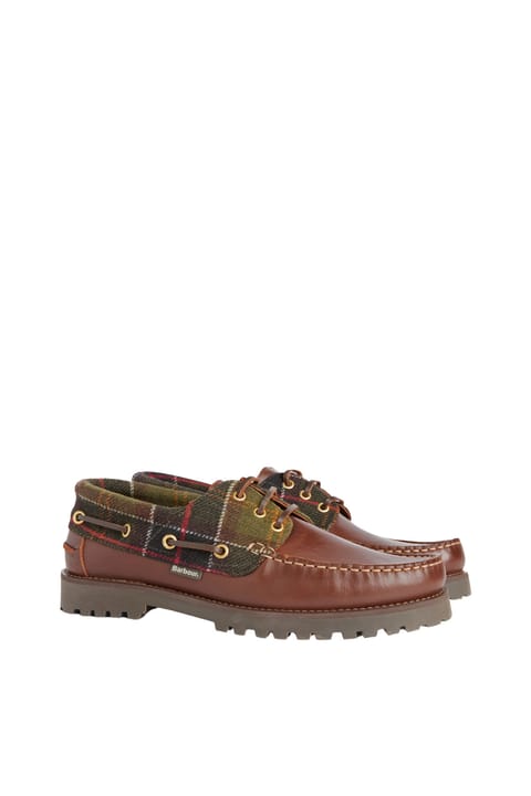 کفش روزمره Barbour Deck BR74 Brown Classic Tartan