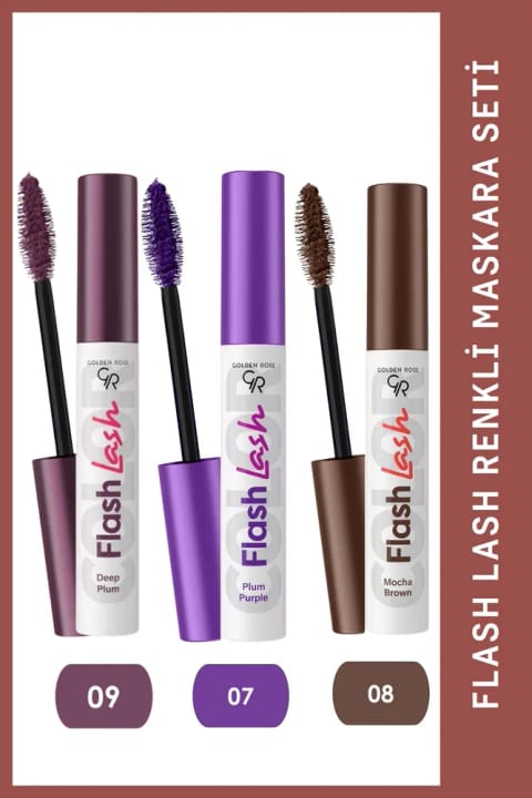 Golden Rose ست ماسکارا رنگی Flash Lash شماره 09-07-08