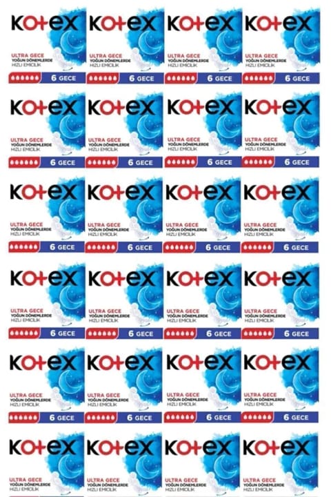 Kotex نوار بهداشتی شبانه تکی 144 عددی (24×6)