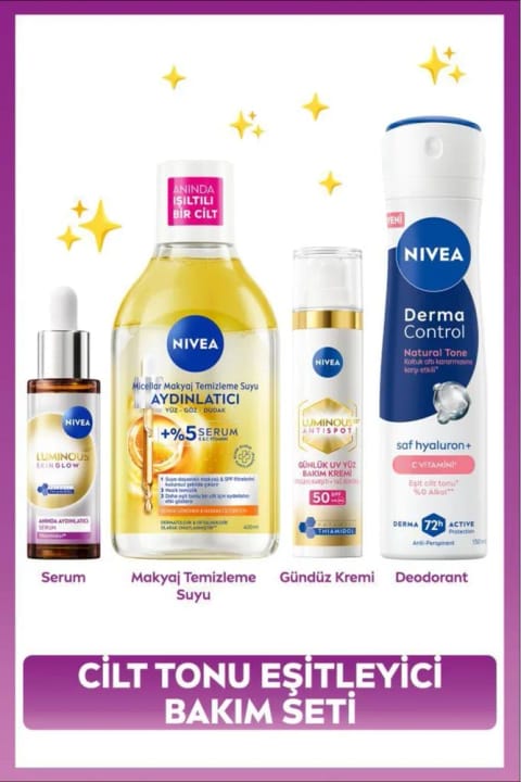 NIVEA ست مراقبت از پوست یکدستکننده، سرم روشنکننده، محلول پاککننده آرایش