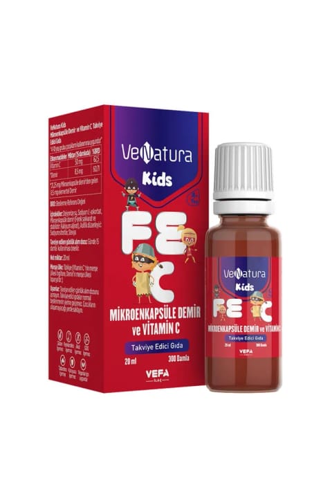 VeNatura Kids قطره آهن و ویتامین C ریزپوشانیشده