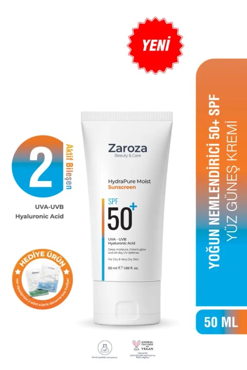 ZAROZA کرم ضد آفتاب صورت (SPF 50) - مرطوبکننده ویژه پوست خشک