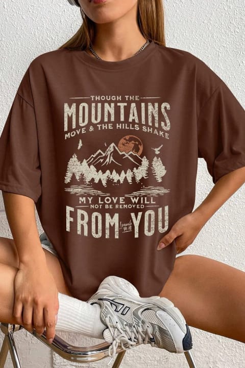 تیشرت طراحی چاپی Mountains یونیسکس uyguntarz