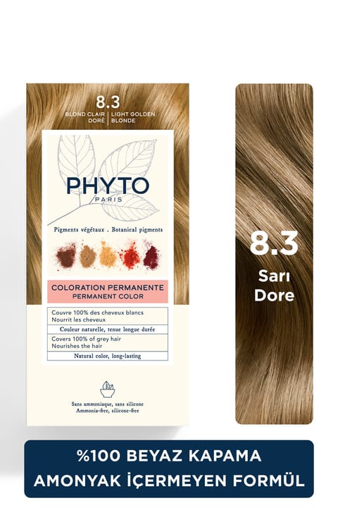 رنگ موی گیاهی دائمی Phyto Color بدون آمونیاک با ترکیبات طبیعی 8.3 بلوند طلایی
