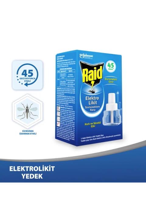 Raid الکترو مایع ۱ عدد یدکی، ۴۵ شب (ضد پشه)