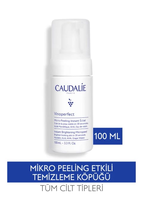 Caudalie Vinoperfect فوم پاککننده میکروپیلینگ روشنکننده 100 میلیلیتر
