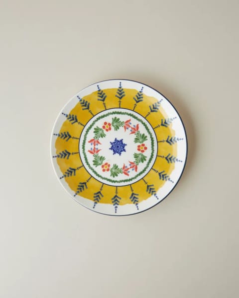 بشقاب دسر پرسلان Talavera Glow ۲۱ سانتی‌متری سفید - سرمه‌ای