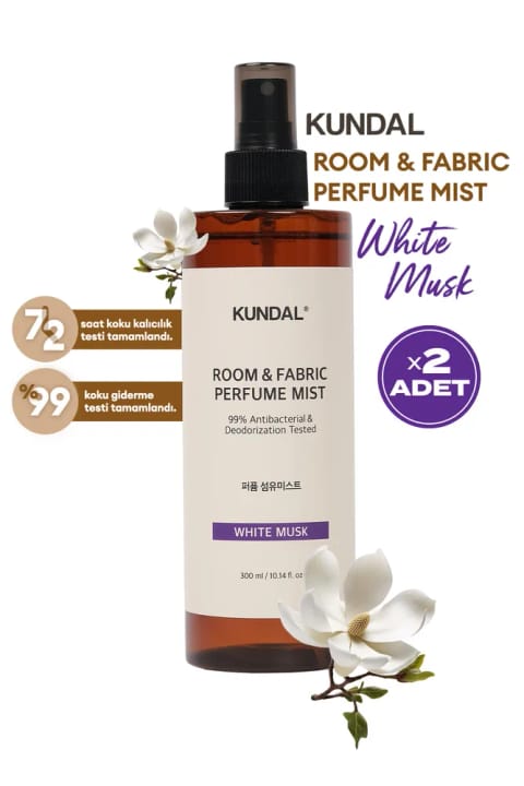 Kundal اسپری معطر اتاق و پارچه (White Musk) 300 میلی‌لیتری