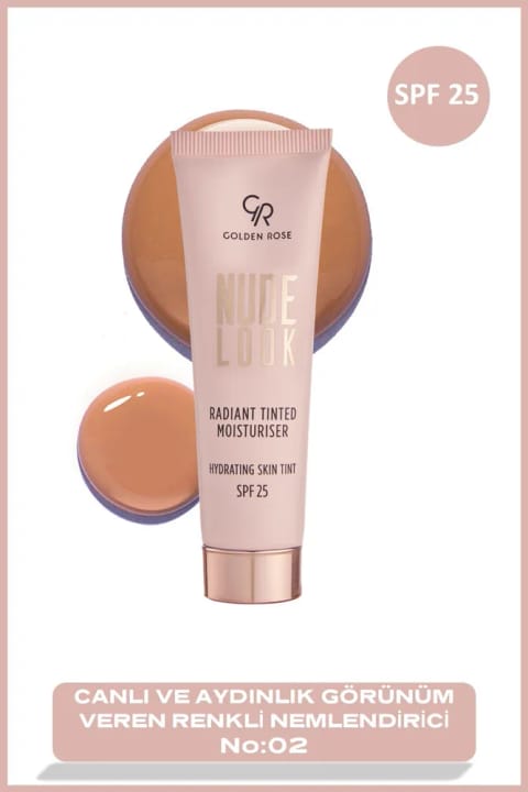 Golden Rose Nude Look مرطوب‌کننده رنگی درخشان - 02 مدیوم تینت