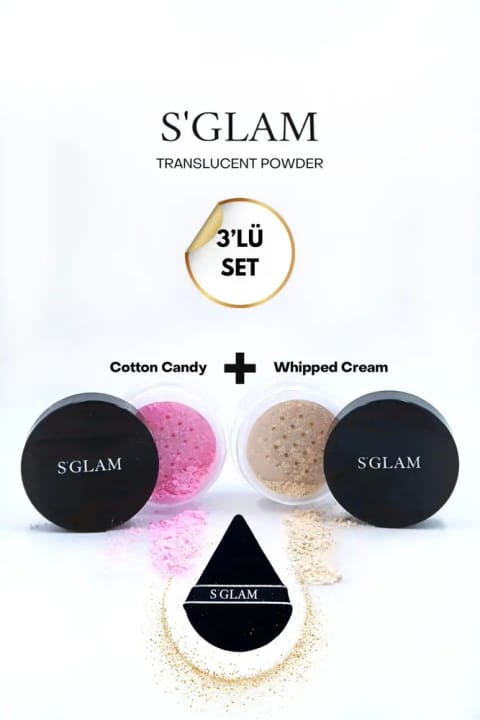 ست پودر و اسفنج پودر S'GLAM