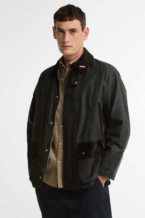 کاپشن روغنی Bedale پچ آیکونز Barbour مدل SG51 رنگ Sage