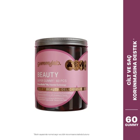 Gummylab Beauty مکمل پوست حاوی Glutathione، Resveratrol و Hyaluronic Acid گامی ۶۰ عددی