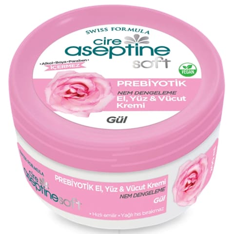 Cire Aseptine Soft کرم مرطوب‌کننده و تغذیه‌کننده Probiotic با عصاره گل رز ۲۰۰ میلی‌لیتر