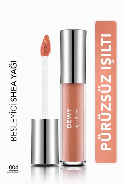 Flormar Dewy Lip Glaze مرطوبکننده نیمه شفاف براق کننده لب — 004 Undressed