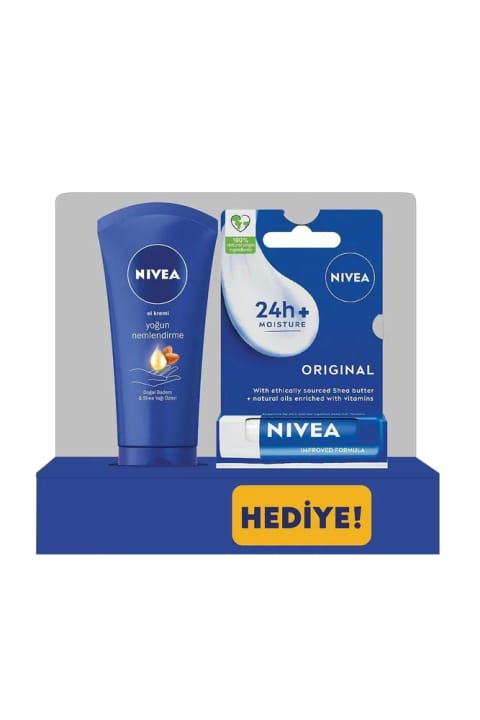 NIVEA کرم مراقبت از دست با رطوبت رسانی شدید ۷۵ میلی‌لیتر + رژ لب Original