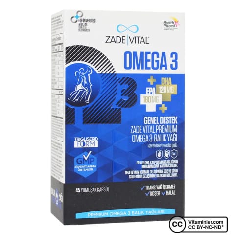 Zade Vital Omega 3 Premium روغن ماهی 45 کپسول