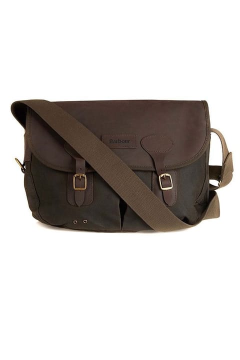 کیف نامهرسان چرمی روغنی Barbour Tarras مدل Ol71 زیتونی