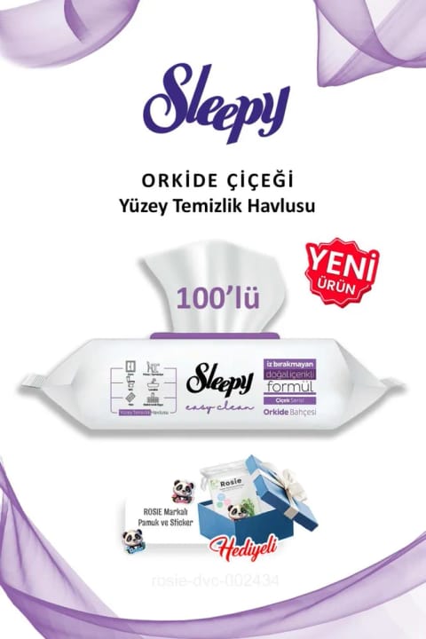 Sleepy Easy Clean دستمال مرطوب 100 عددی باغ ارکیده