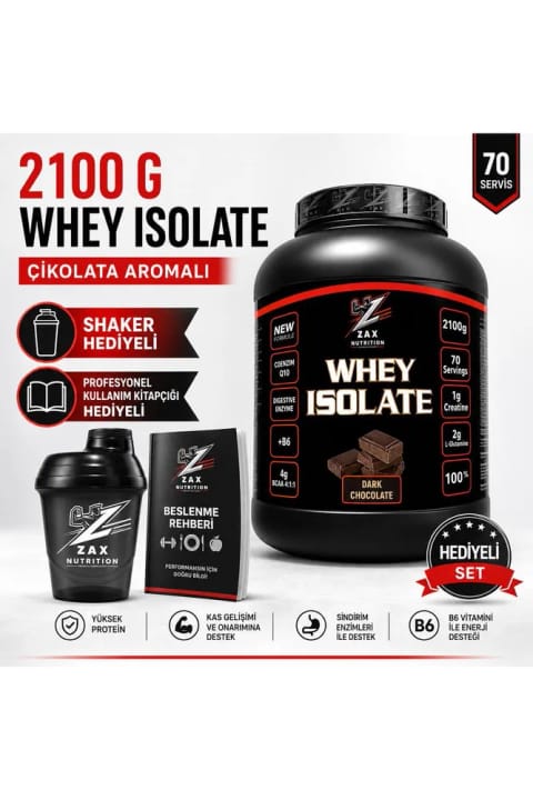 zax nutrition پروتئین ایزوله طعم شکلات ۲۱۰۰ گرم به همراه شیکر پروتئین و...