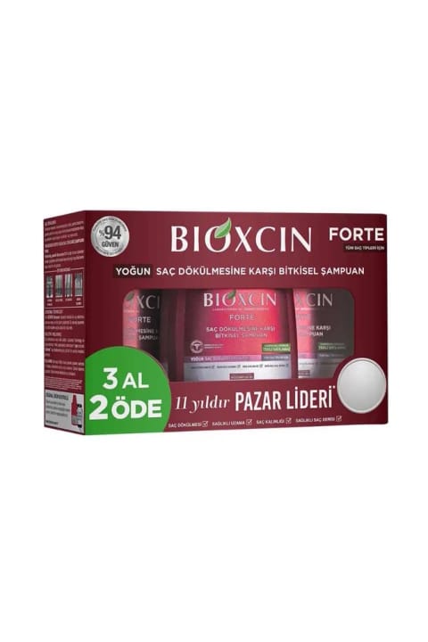 Bioxcin Forte شامپوی مخصوص همه انواع مو 300ml | بستهٔ ۳ عددی