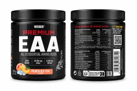 Weider Premium EAA آمینو اسید همه ۹ آمینو اسید ضروری ۳۲۵ گرم - Peach Ice Tea