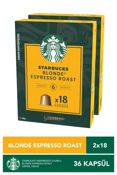 کپسول قهوه Starbucks By Nespresso Blonde Espresso Roast ۳۶ عددی