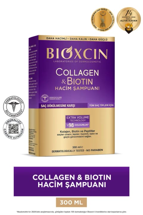 شامپو حجم‌دهنده Bioxcin کلاژن و بیوتین 300ml