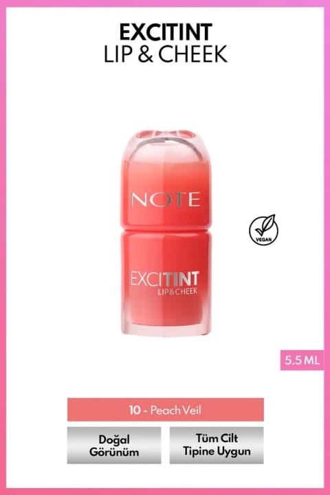 رژگونه مایع و تینت لب و گونه NOTE Excitint - 10