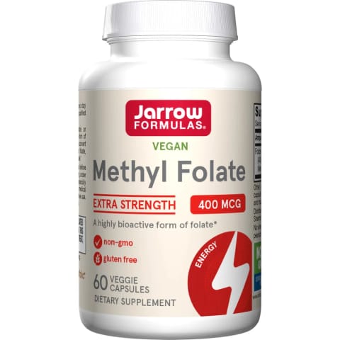 Jarrow Formulas Vegan Methyl Folate Enhanced 400 μg 60 Vegetarian Caps