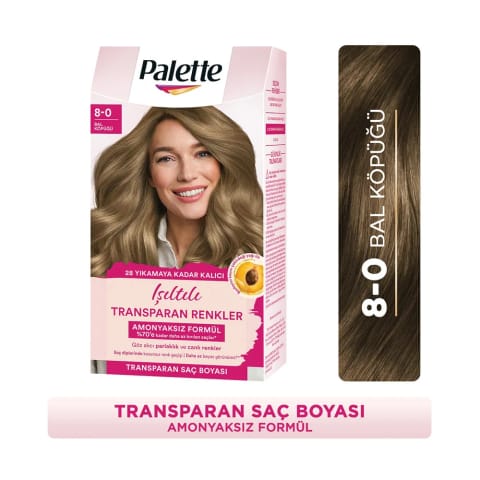 Palette رنگ مو شمارهٔ ۸-۰ بلوند عسلی