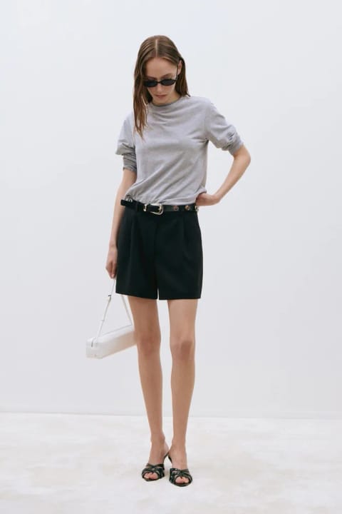 شورت چیندار Mia مشکی Suud Collection