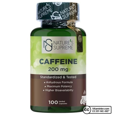 Nature's Supreme کافئین 200 میلی‌گرم 100 کپسول