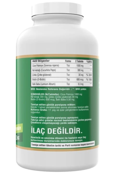 NCS® Saw Palmetto 1000 mg 180 قرص کمپلکس روی و بیوتین