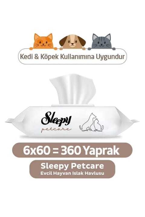 دستمال مرطوب حیوانات خانگی Sleepy Petcare 60 برگی