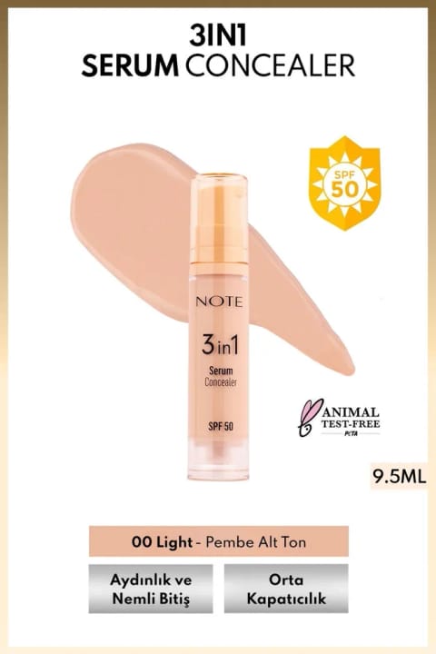 کانسیلر زیر چشم ۳ کاره سرمی NOTE با SPF 50 مرطوبکننده و روشنکننده