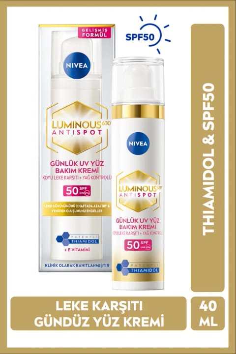 NIVEA Luminous630 ضد لک با SPF50 کرم مراقبت روزانه صورت ۴۰ میلیلیتر