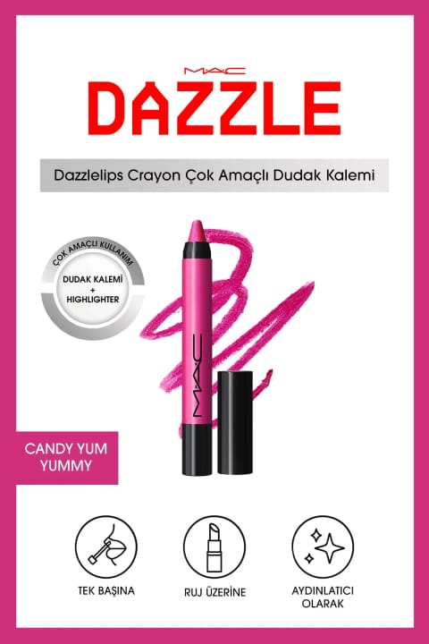 مداد لب براق M.A.C Dazzlelip Crayon - Candy Yum Yummy
